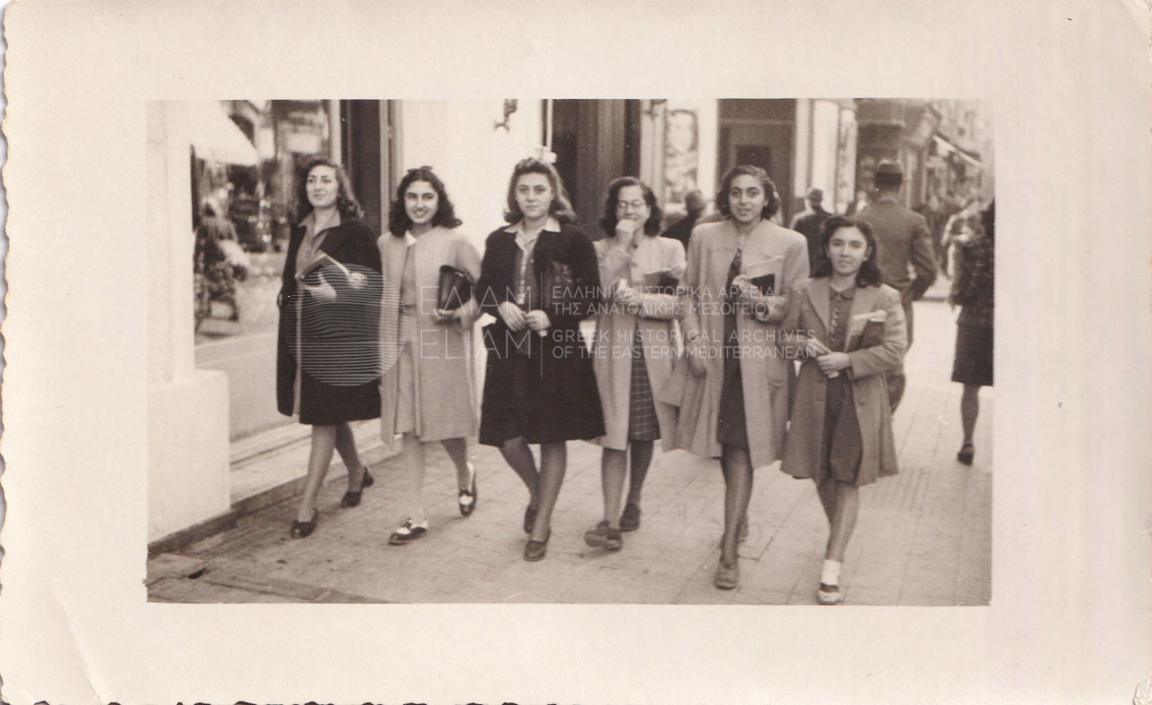 Averofeio middle school students walking in the streets of Alexandria