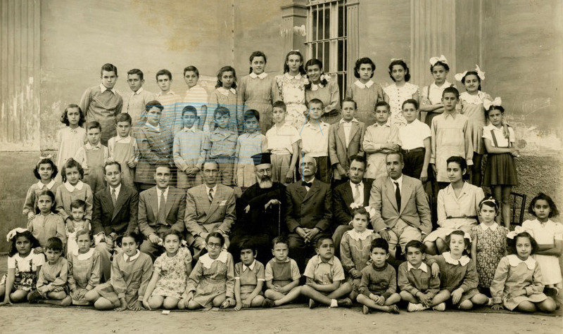 Group picture of a school class in the Greek school of Kafr El Zayat